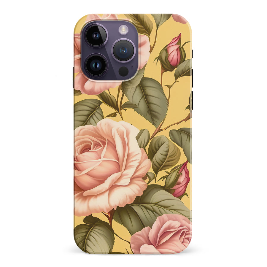 iPhone 15 Pro Roses Phone Case in Yellow