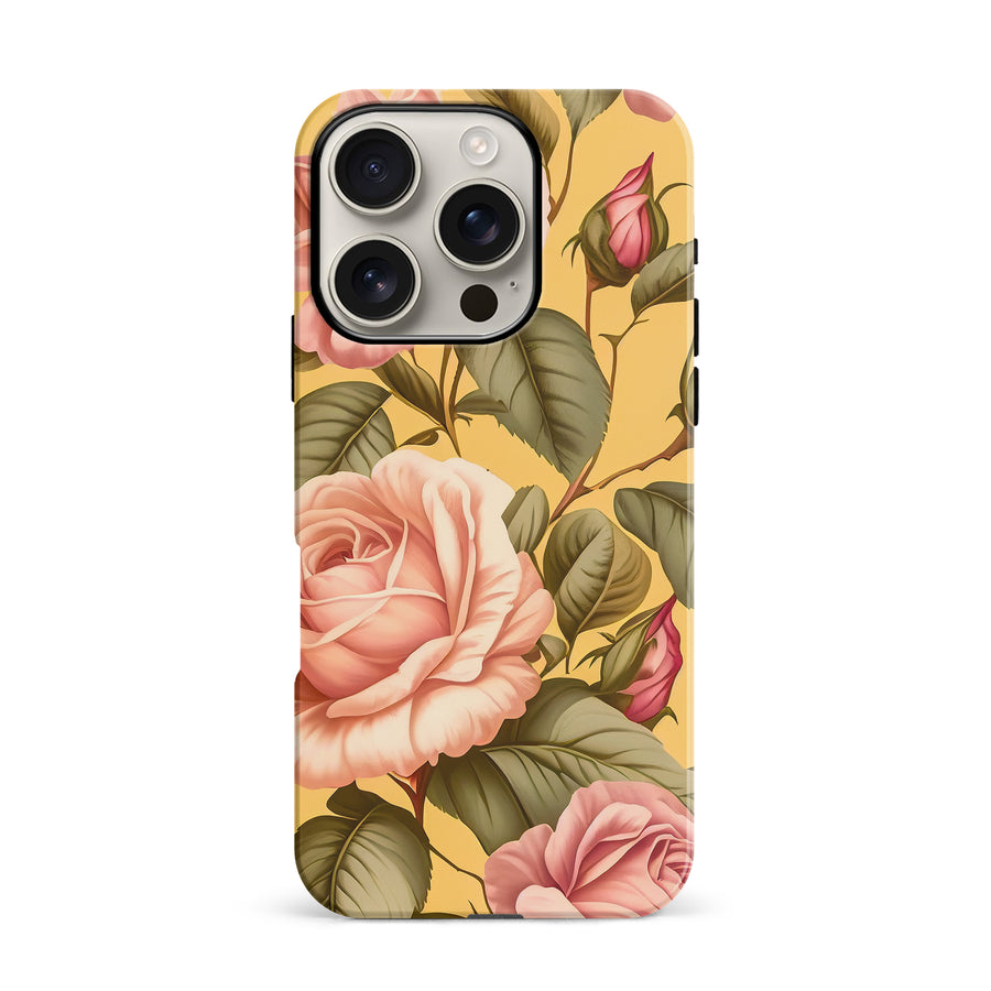 iPhone 16 Pro Roses Phone Case in Yellow