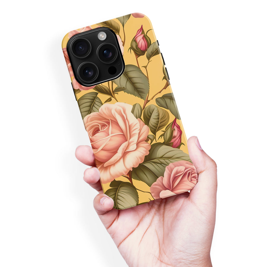 iPhone 16 Pro Max Roses Phone Case in Yellow