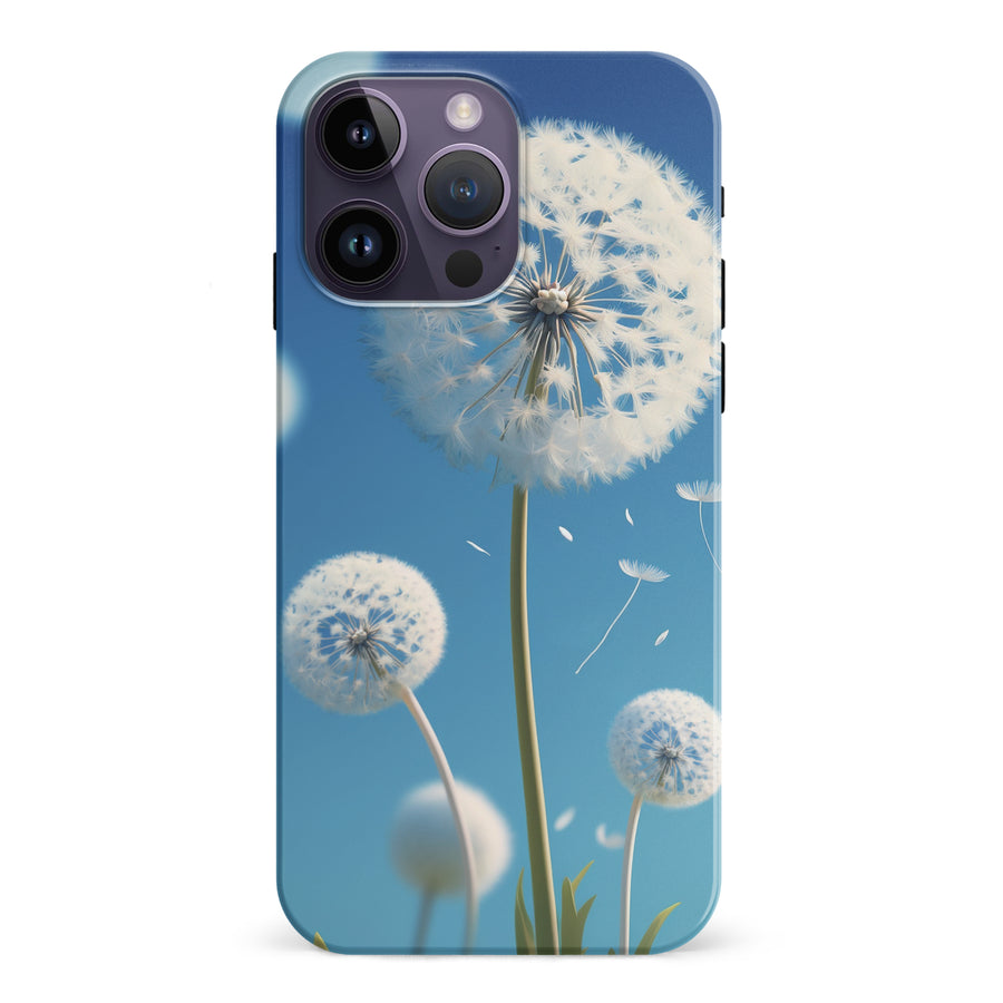 iPhone 15 Pro Dandelion Phone Case in Blue