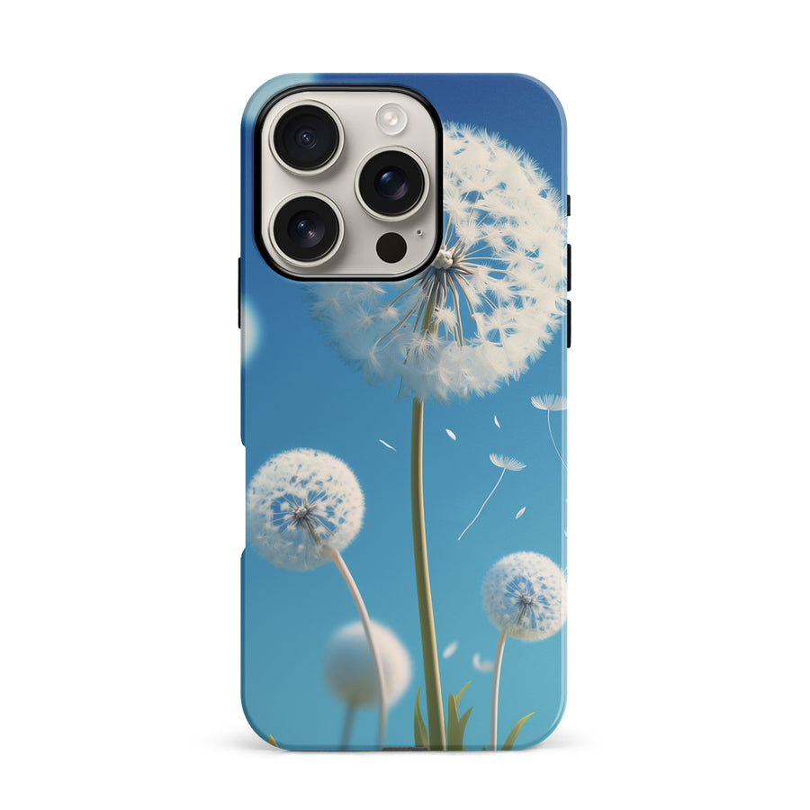 iPhone 16 Pro Dandelion Phone Case in Blue