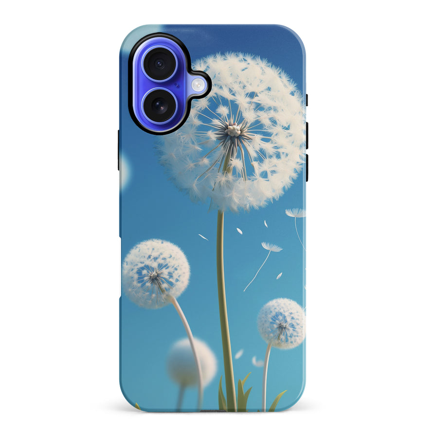 iPhone 16 Plus Dandelion Phone Case in Blue