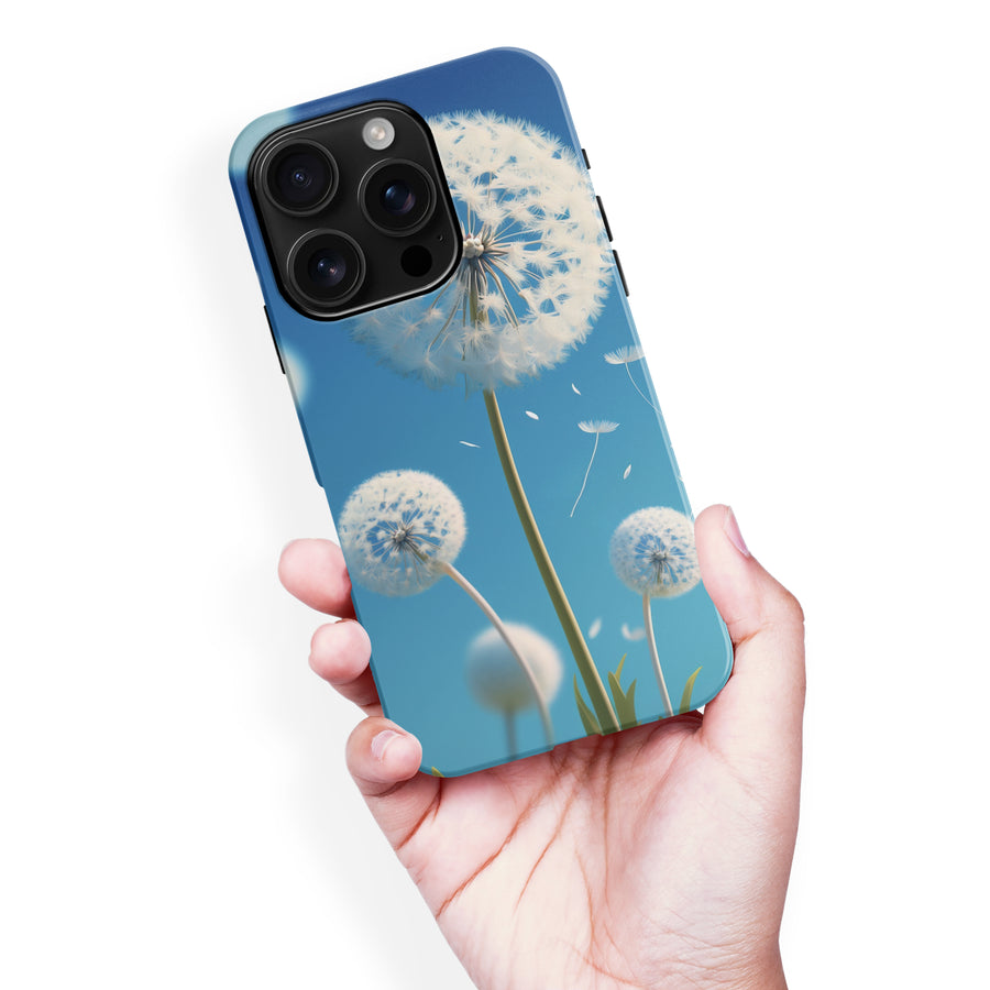 iPhone 16 Pro Max Dandelion Phone Case in Blue