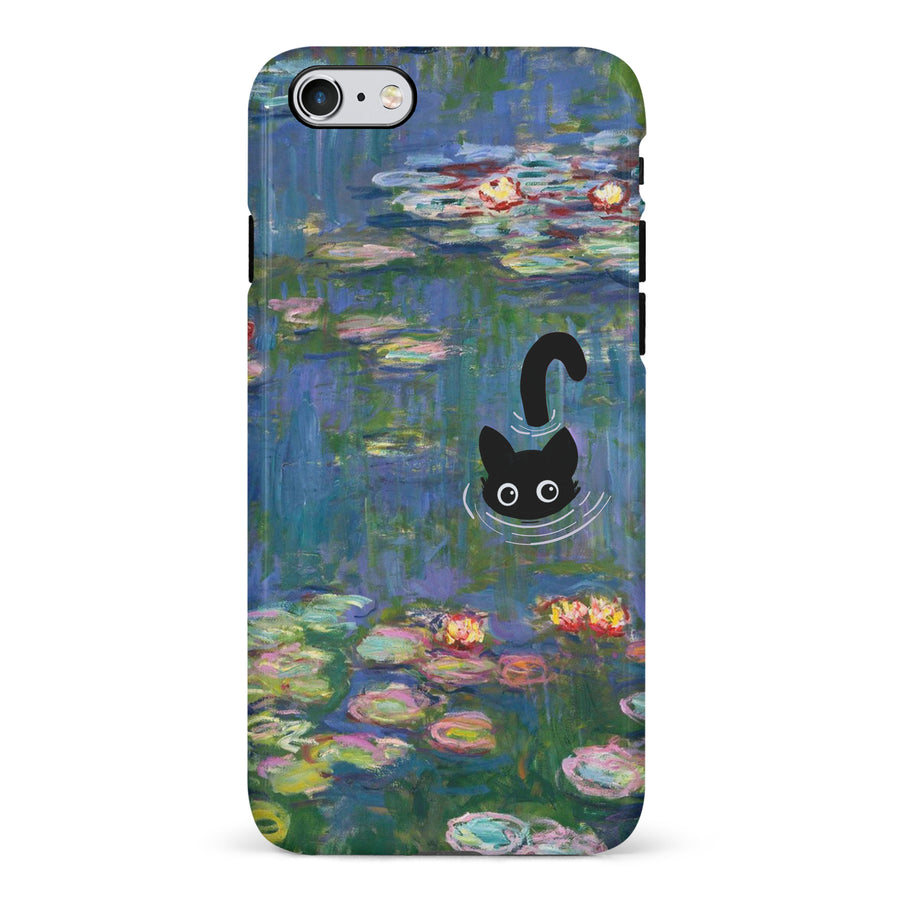 iPhone 6S Plus Black Cat In Water Lilies Phone Case