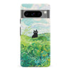 Google Pixel 8 Pro Black Cat In Green Wheat Fields Phone Case