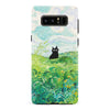 Samsung Galaxy Note 8 Black Cat In Green Wheat Fields Phone Case