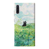 Samsung Galaxy Note 10 Black Cat In Green Wheat Fields Phone Case