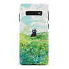 Samsung Galaxy S10 Plus Black Cat In Green Wheat Fields Phone Case