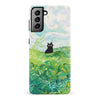 Samsung Galaxy S21 Plus Black Cat In Green Wheat Fields Phone Case