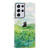 Samsung Galaxy S21 Ultra Black Cat In Green Wheat Fields Phone Case