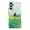 Samsung Galaxy S23 FE Black Cat In Green Wheat Fields Phone Case