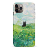 iPhone 11 Pro Max Black Cat In Green Wheat Fields Phone Case