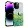 iPhone 15 Pro Max Black Cat In Green Wheat Fields Phone Case