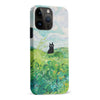 iPhone 15 Pro Max Black Cat In Green Wheat Fields Phone Case
