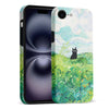Black Cat In Green Wheat Fields Phone Case