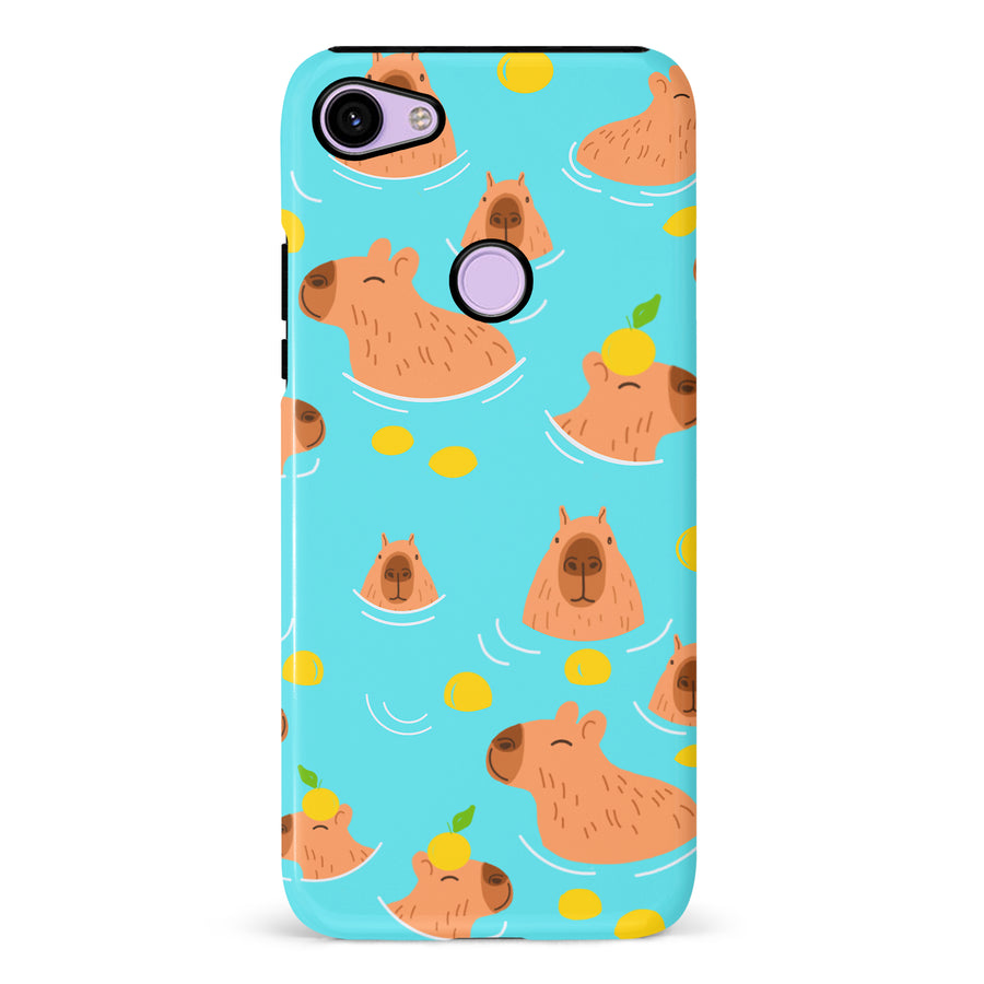 Google Pixel 3 Swimming Capybaras Phone Case