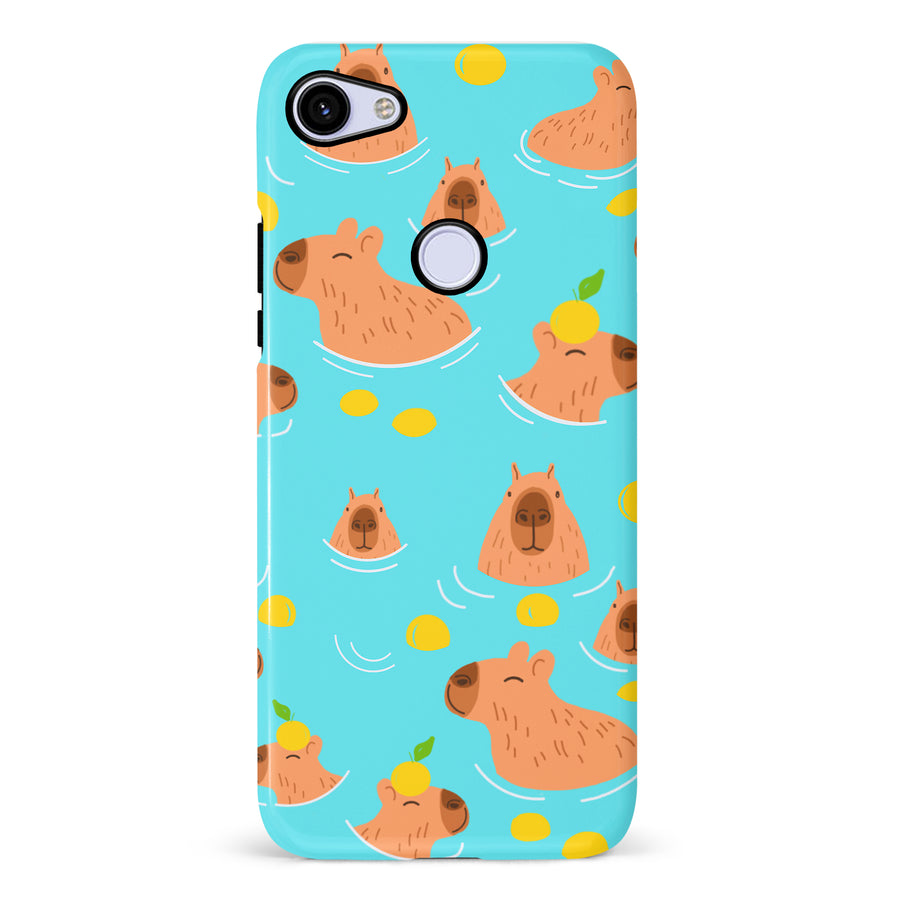 Google Pixel 3A Swimming Capybaras Phone Case