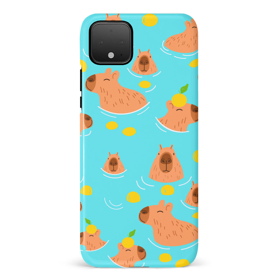 Google Pixel 4 Swimming Capybaras Phone Case