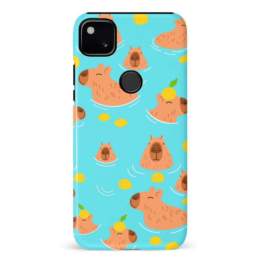 Google Pixel 4A Swimming Capybaras Phone Case