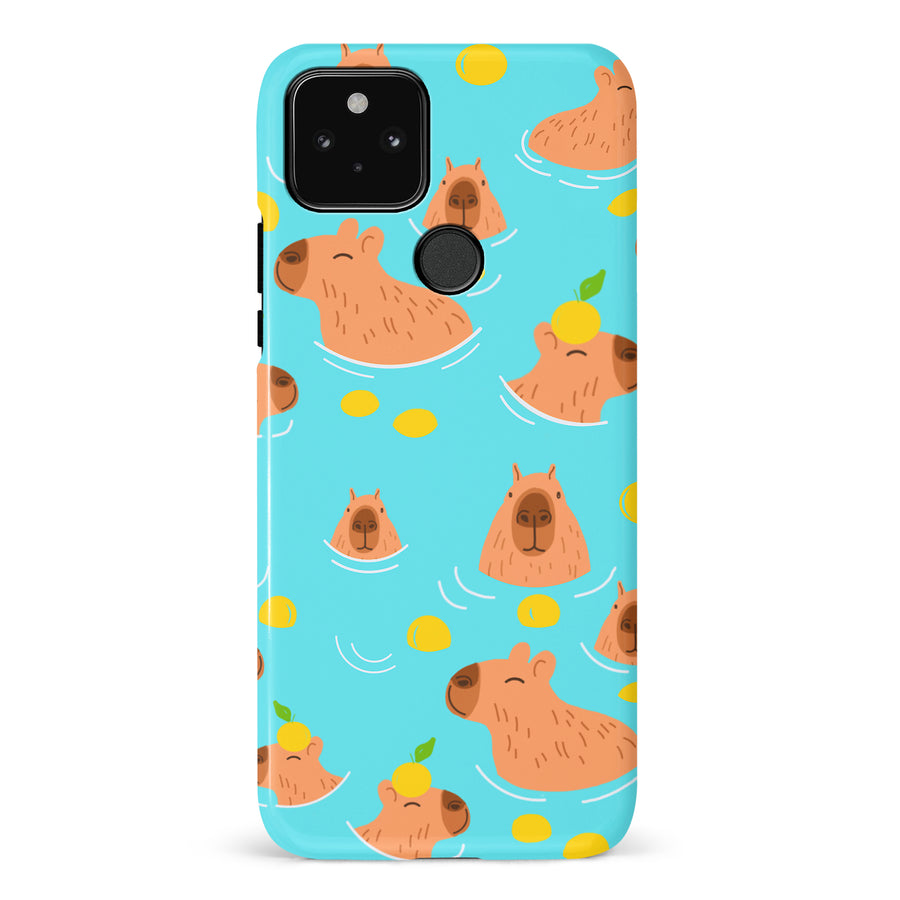 Google Pixel 5 Swimming Capybaras Phone Case