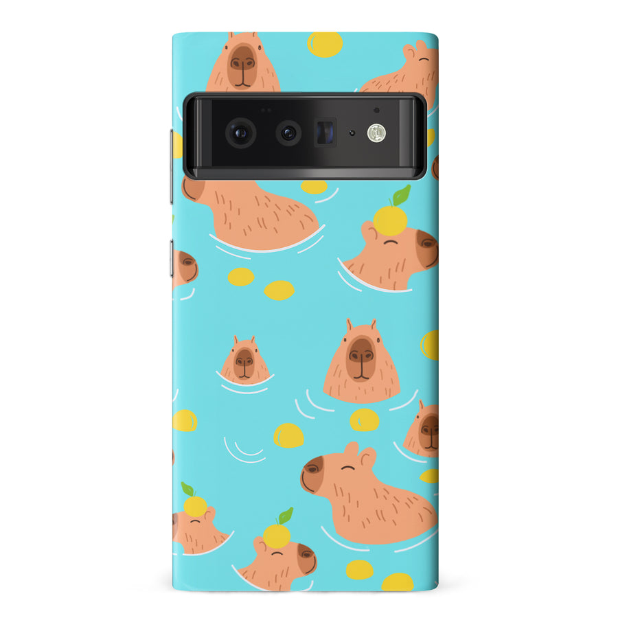 Google Pixel 6 Pro Swimming Capybaras Phone Case