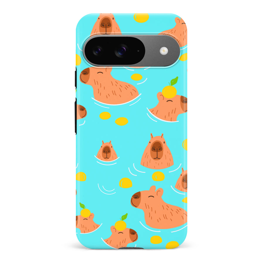 Google Pixel 9 Swimming Capybaras Phone Case