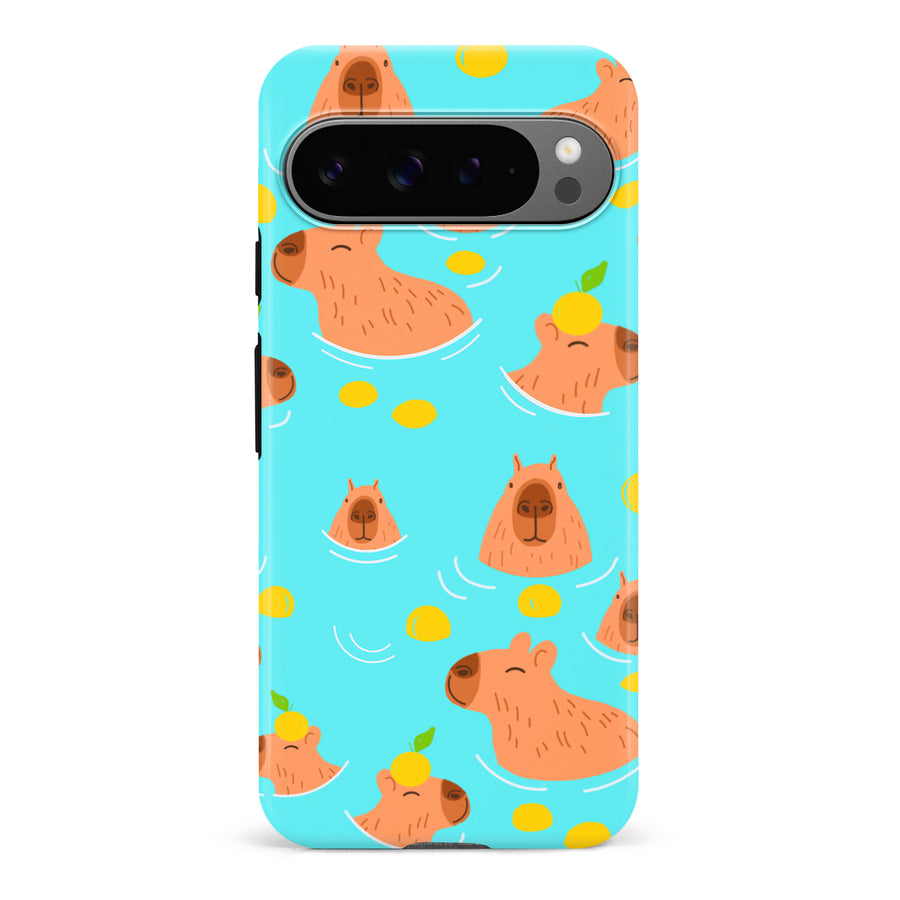 Google Pixel 9 Pro Swimming Capybaras Phone Case