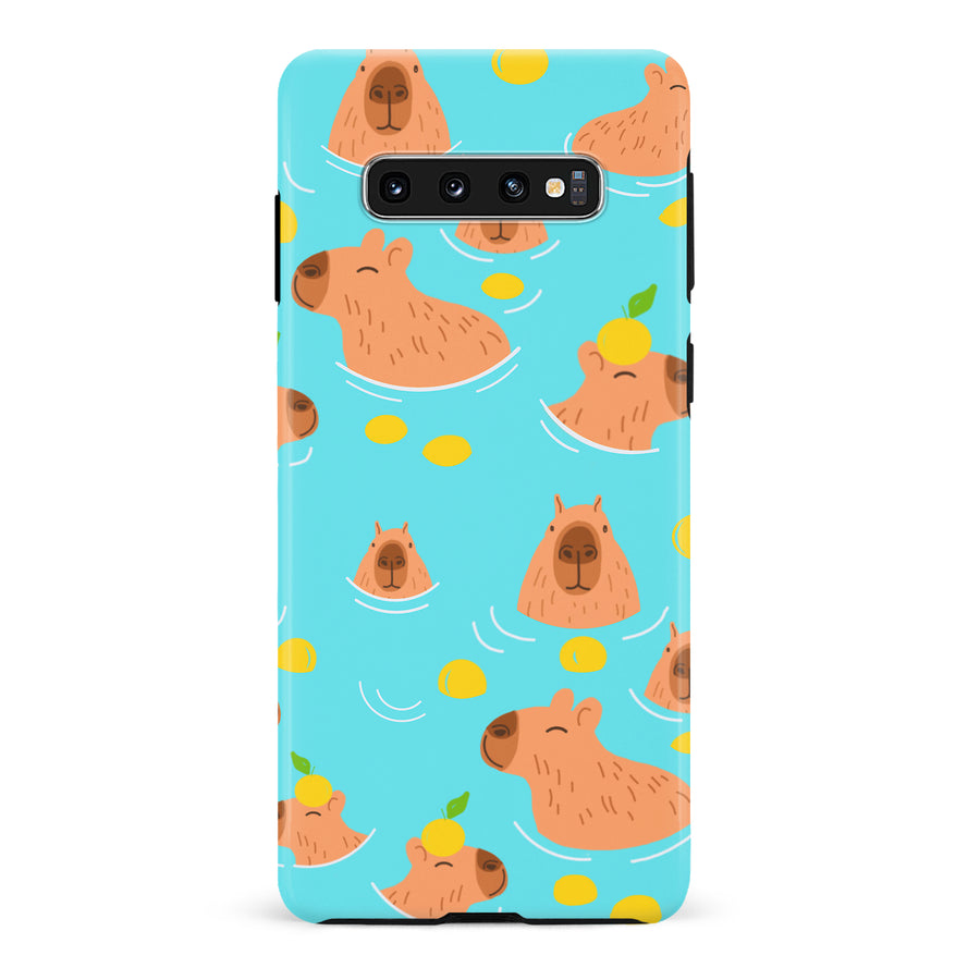 Samsung Galaxy S10 Swimming Capybaras Phone Case