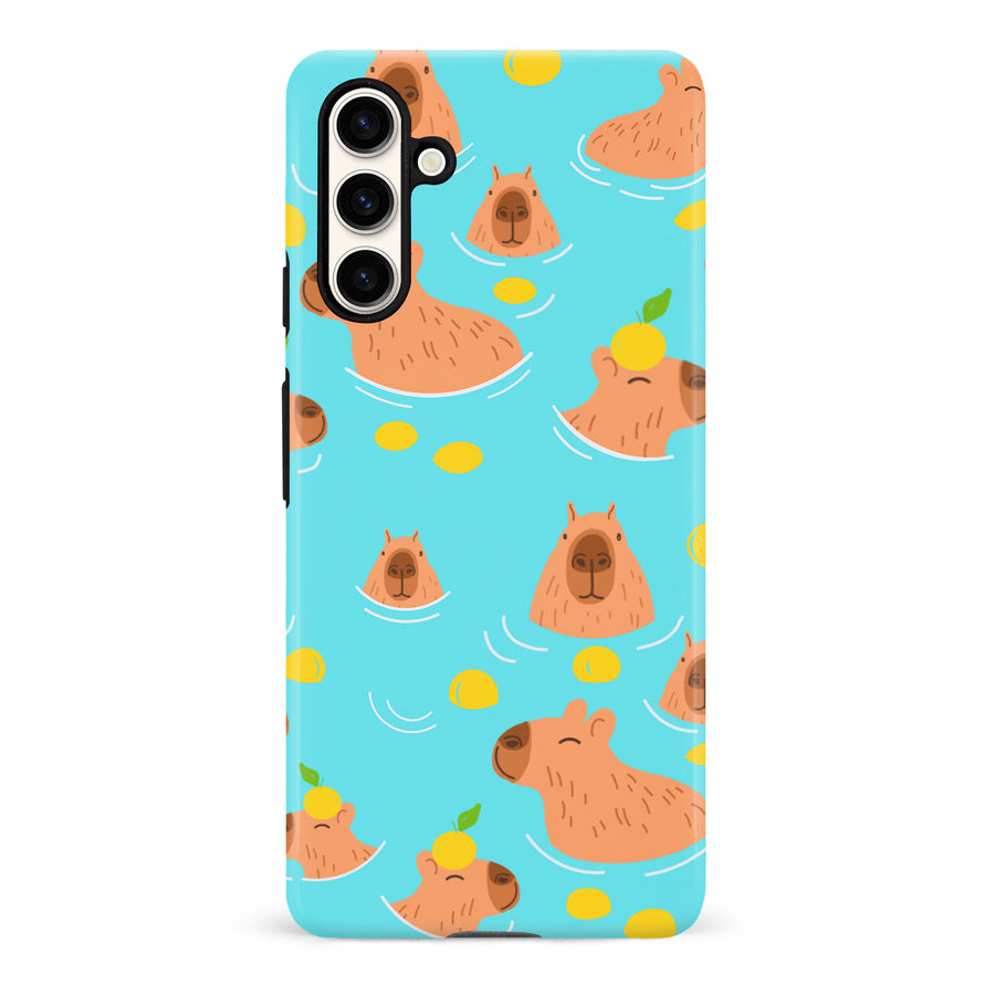 Samsung Galaxy S23 FE Swimming Capybaras Phone Case