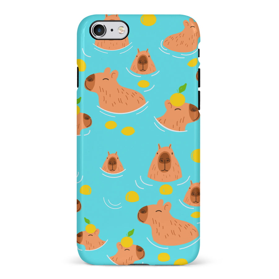 iPhone 6 Swimming Capybaras Phone Case