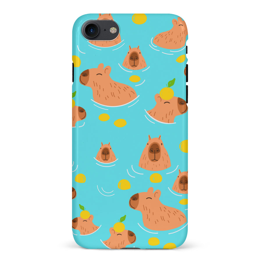 iPhone 7/8/SE Swimming Capybaras Phone Case