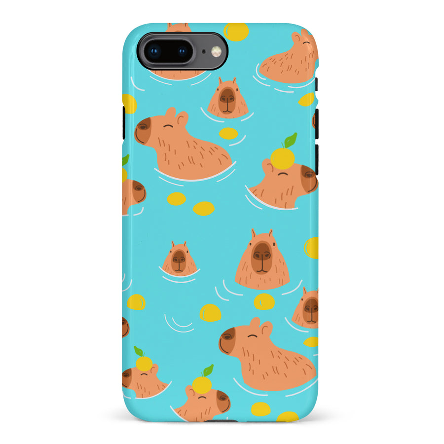 iPhone 8 Plus Swimming Capybaras Phone Case