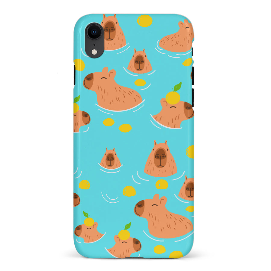 iPhone XR Swimming Capybaras Phone Case