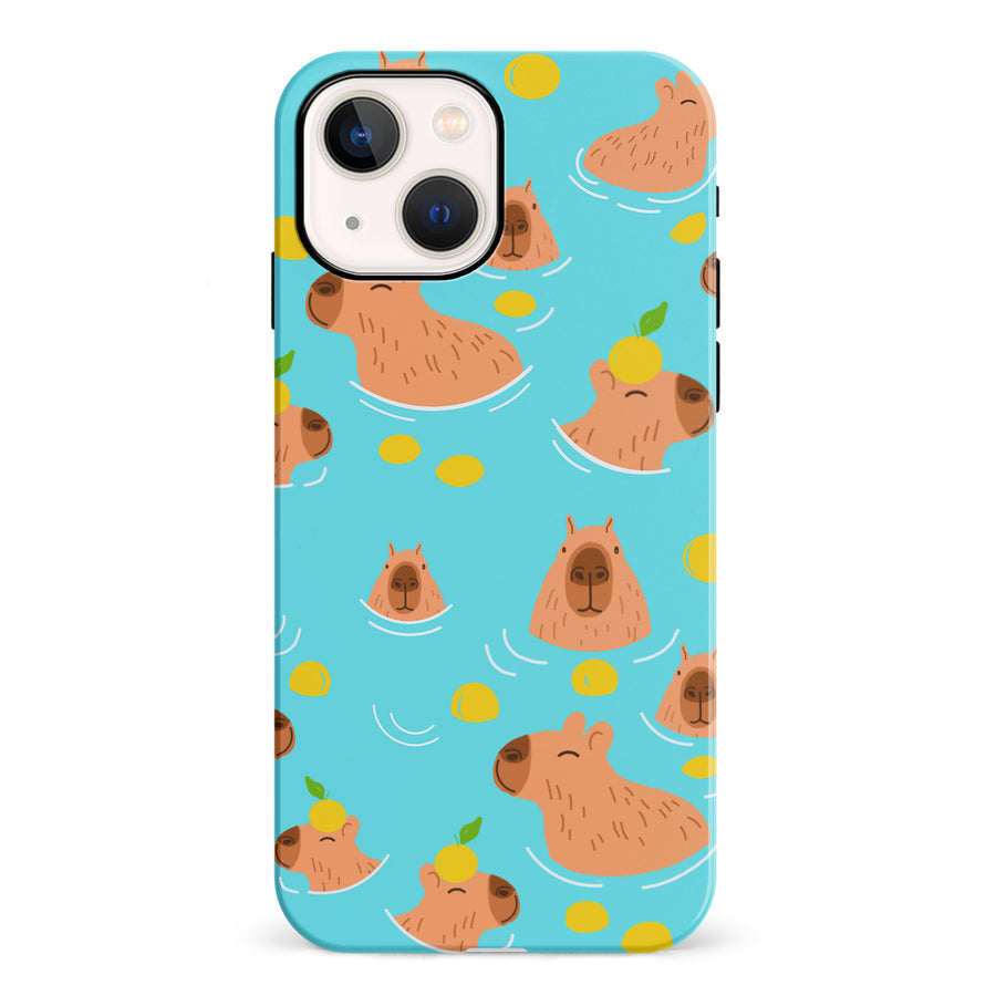 iPhone 13 Swimming Capybaras Phone Case