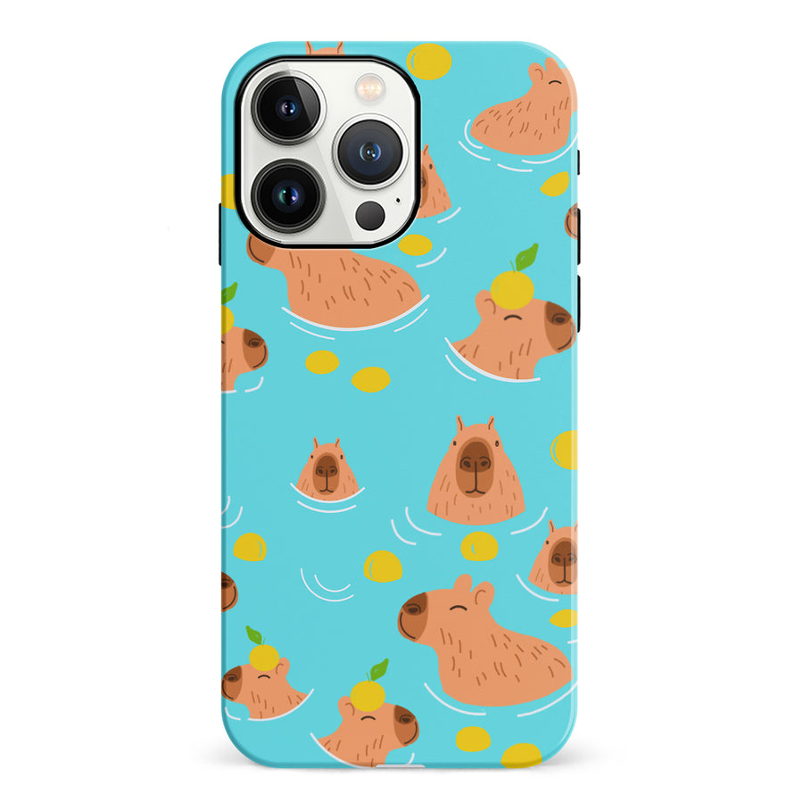 iPhone 13 Pro Swimming Capybaras Phone Case