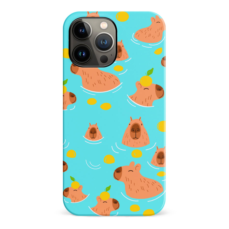 iPhone 13 Pro Max Swimming Capybaras Phone Case
