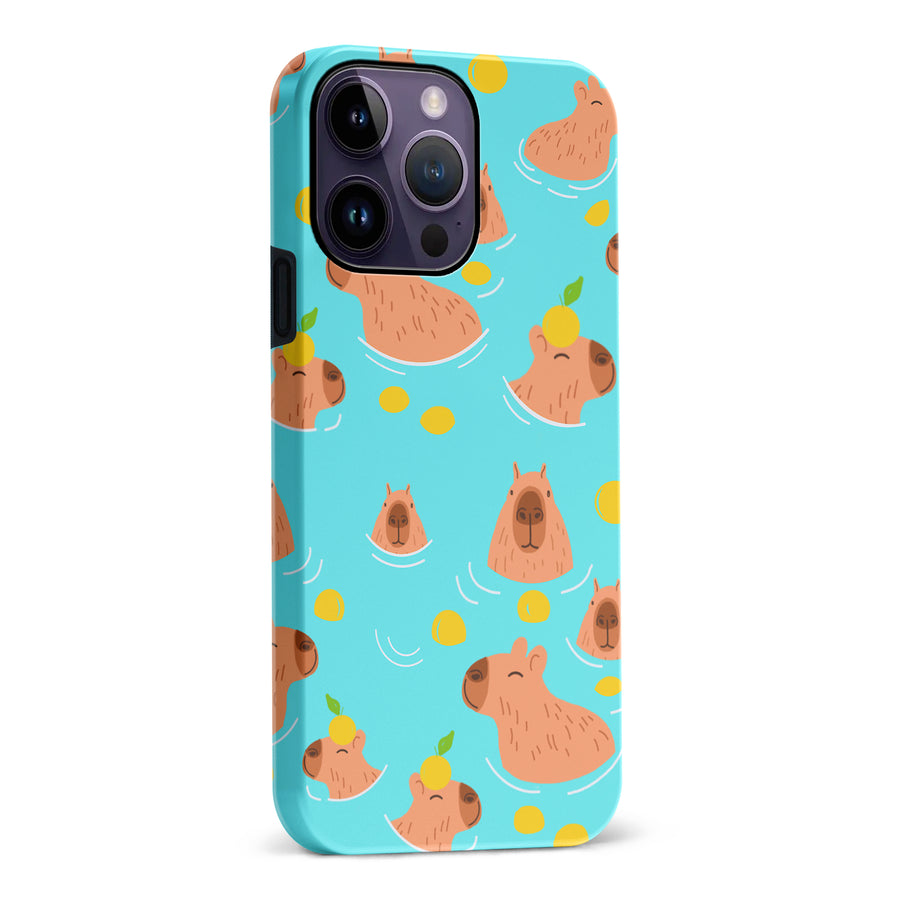 iPhone 14 Pro Max Swimming Capybaras Phone Case