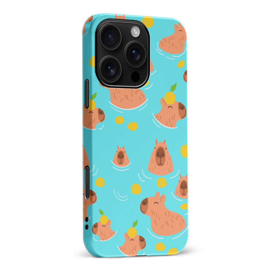 iPhone 16 Pro Max Swimming Capybaras Phone Case