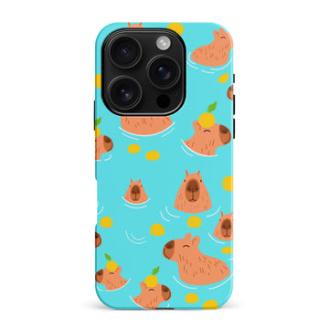 iPhone 16 Pro Max Swimming Capybaras Phone Case