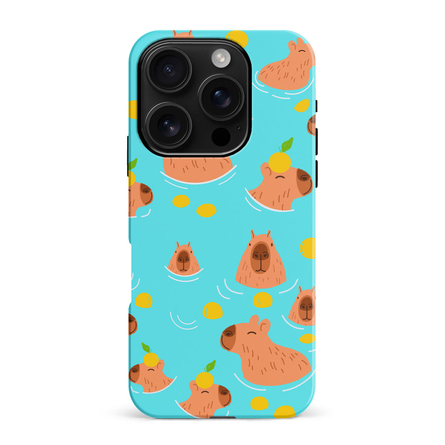 iPhone 16 Pro Max Swimming Capybaras Phone Case