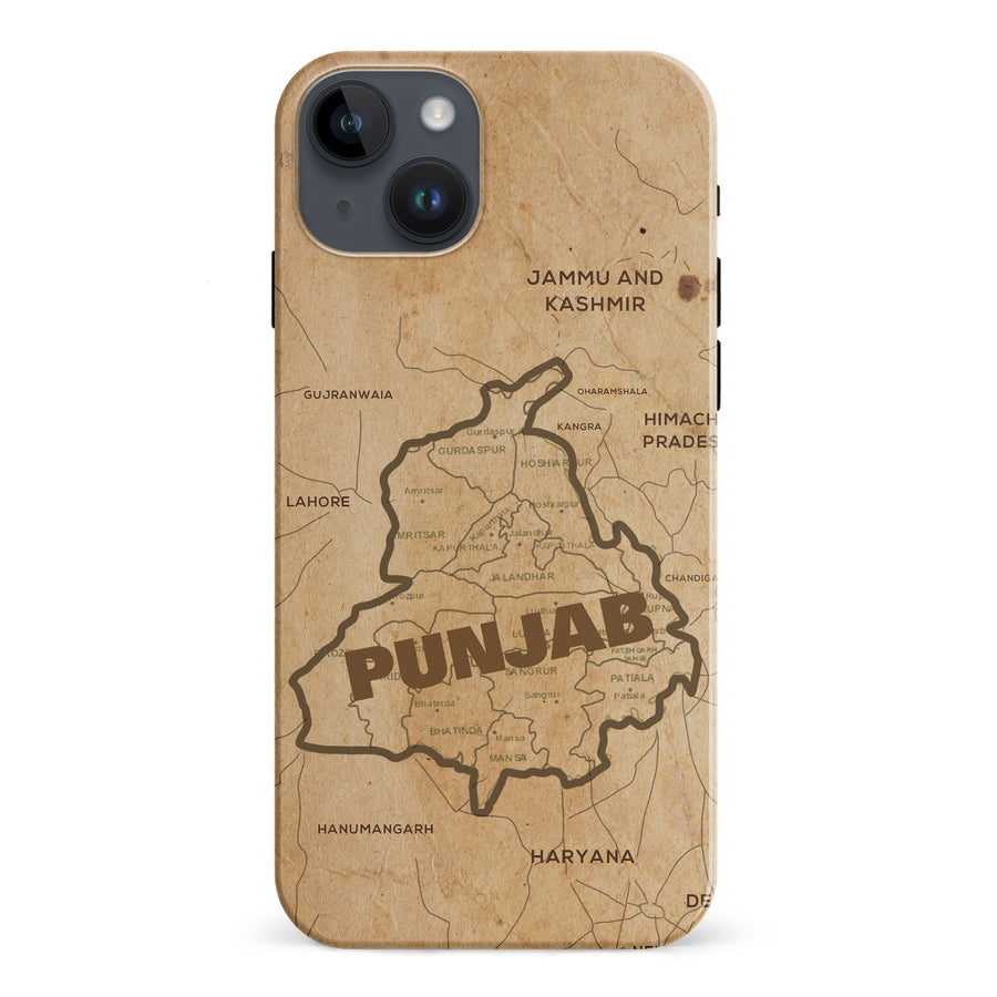 iPhone 15 Plus Map of Punjab Phone Case