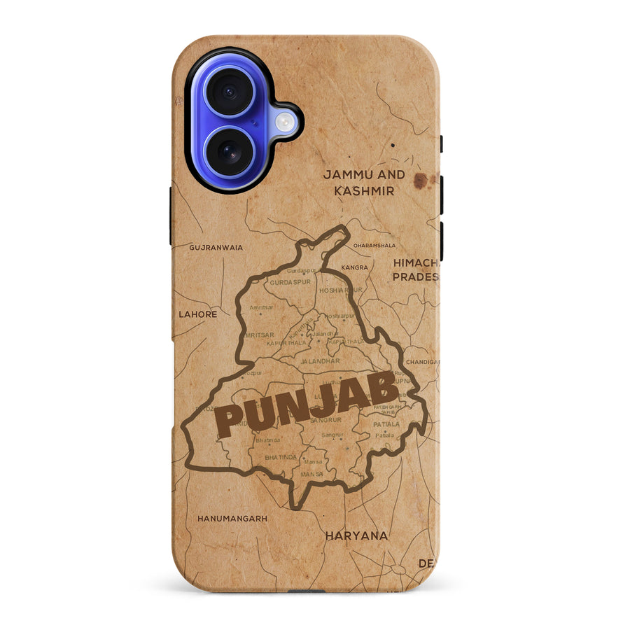 iPhone 16 Plus Map of Punjab Phone Case