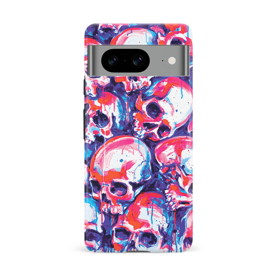 Google Pixel 8 Taytayski Neon Skulls Phone Case