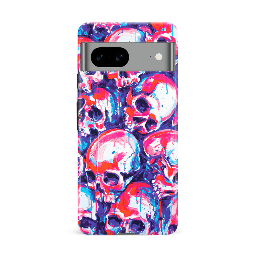 Google Pixel 8A Taytayski Neon Skulls Phone Case