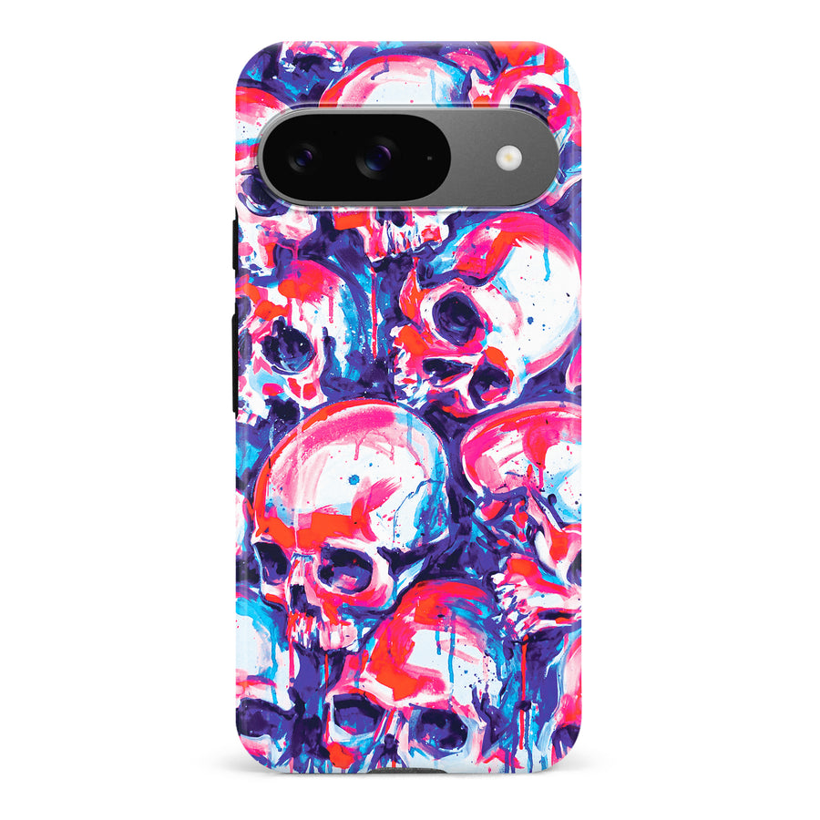 Google Pixel 9 Taytayski Neon Skulls Phone Case