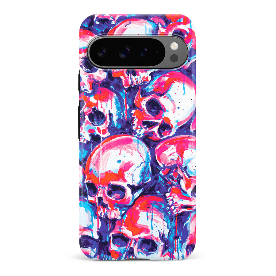 Google Pixel 9 Pro Taytayski Neon Skulls Phone Case