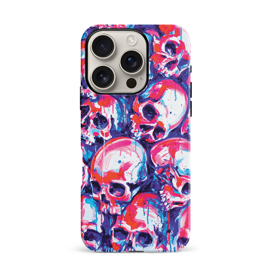 iPhone 16 Pro Taytayski Neon Skulls Phone Case