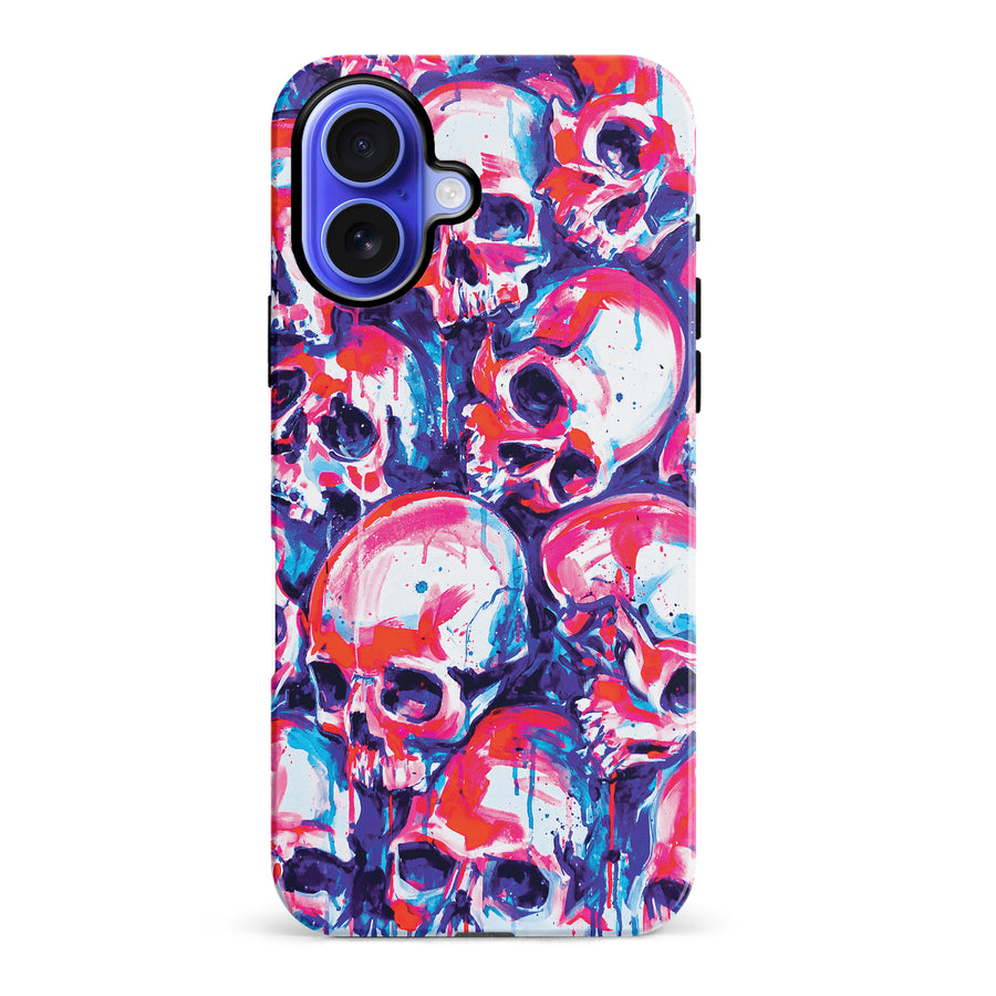 iPhone 16 Plus Taytayski Neon Skulls Phone Case