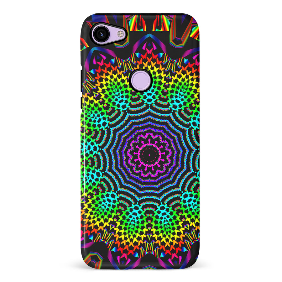 Google Pixel 3 Tricktronix - Fractal Sun Phone Case