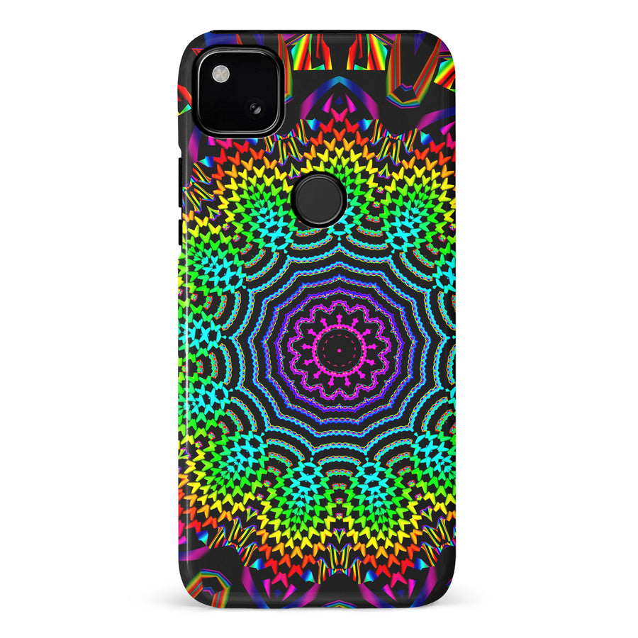 Google Pixel 4A Tricktronix - Fractal Sun Phone Case